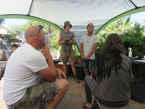 Imraan and Josh entertaining the composting toilet fans