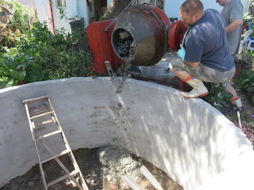 The guys with the concrete mixer