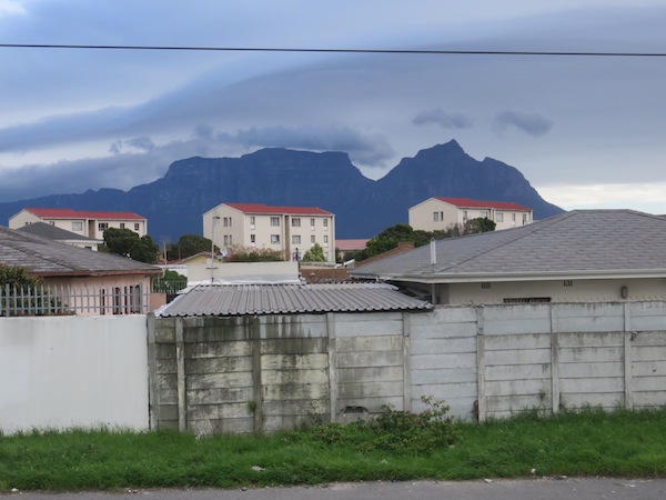 view from the taxi going home