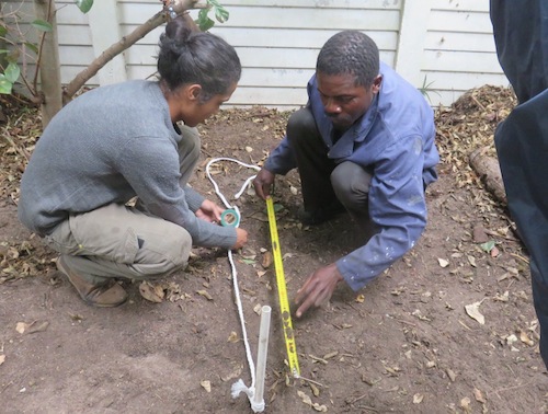 measure tank radius on rope and mark