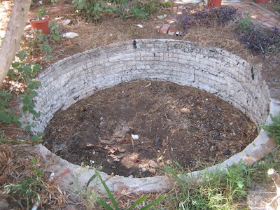 the old 'bottom' pond lined with brick and plaster