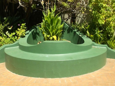 An unusually shaped well at the house of artist Irma Stern