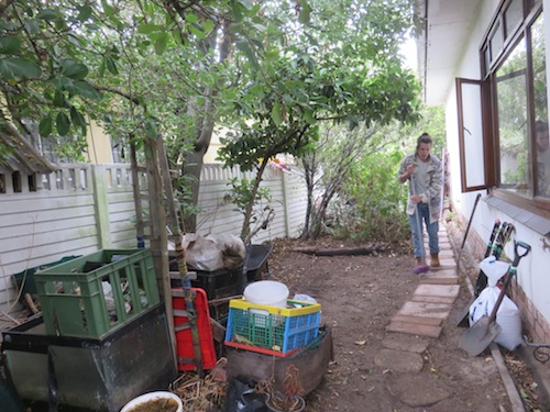 The shady site close to the house for the ferrocement tank