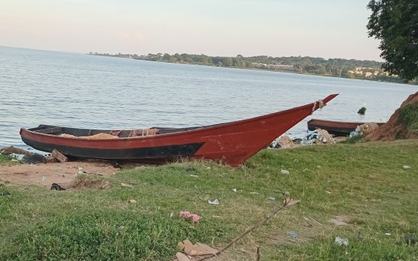a fishing boat typical of the net fishermen on lake Victoria