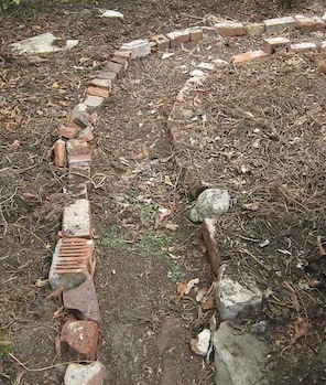 the simple mulched path shortly after construction