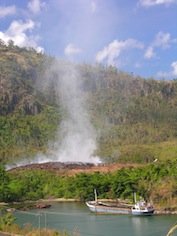 a smoking landfill site: an industrial scale anaerobic digestion process without any controls. The gases all escape and the by products are not utilized