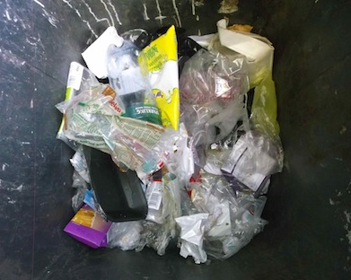 Plastic in the bin is eco sin