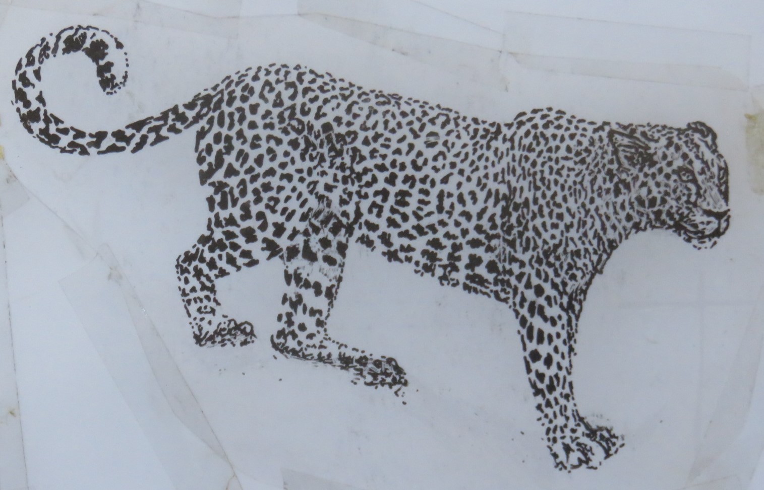 Above is a photograph of the original screen printing positives, and on the right is the result of the trace software.