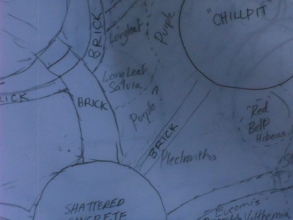 A section of the backyard garden plan