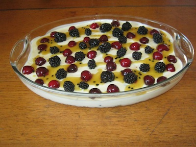 A four berry cheese tart by Leonie with biscuit base which would be a hit in most coffee shops.