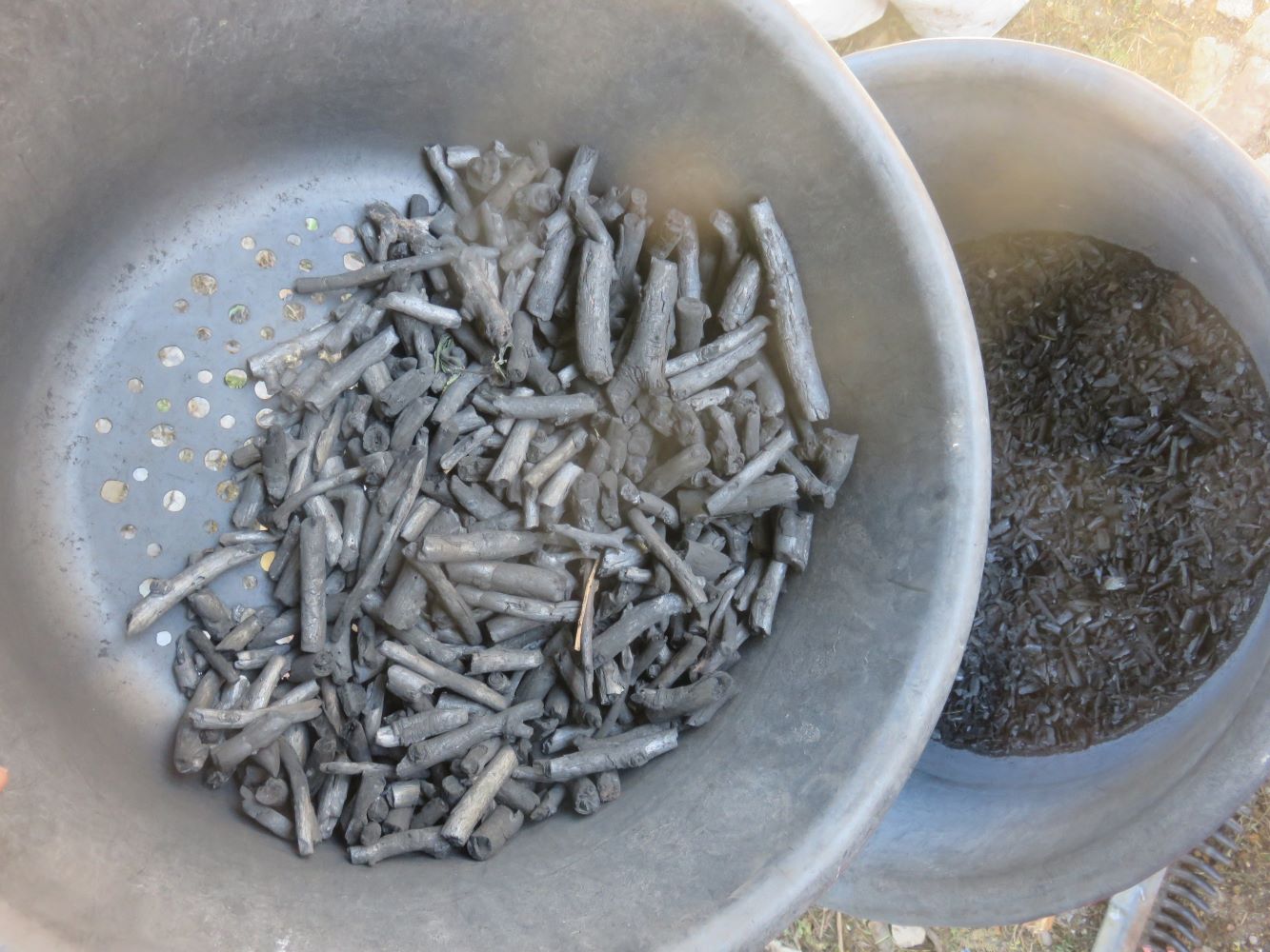 sifting biochar