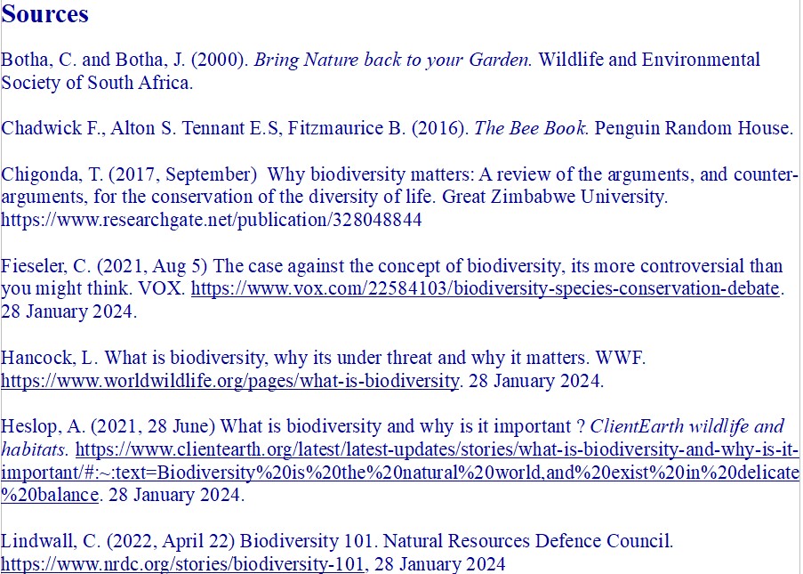 references on biodiversity 1 references on biodiversity 1